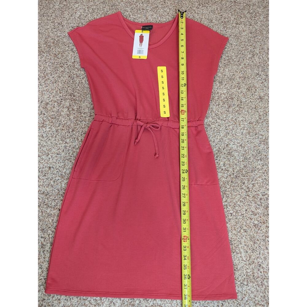 32 Degrees Cool Women's Crew Neck Short Sleeve Dress, Garnet Rose, Size Small - Picture 4 of 9